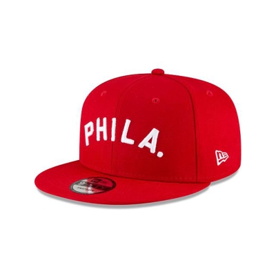 Red Philadelphia Phillies Hat - New Era MLB Ligature 9FIFTY Snapback Caps USA0936824